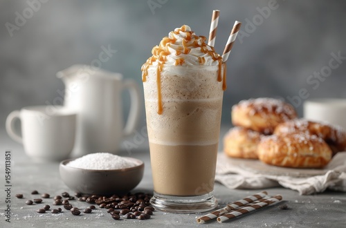 Iced Coffee with Caramel and Whipped Cream