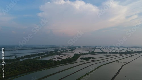Skyview in the countryside with the village villagers mountain forest waterfall by drone