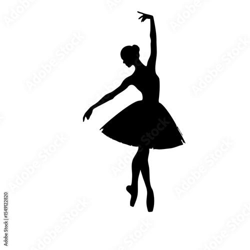 Silhouette of a ballet dancer performing an elegant pose  
