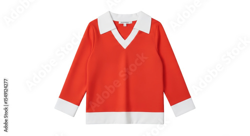 Obraz na plátně Isolated Red Top with White Collar