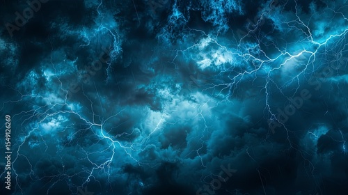 Fototapeta Naklejka Na Ścianę i Meble -  danger lightning in the clouds, stormy cloud in the dark