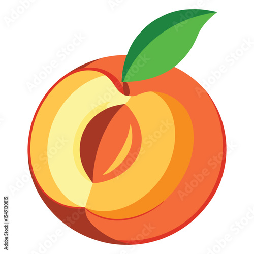 Half peach with visible pit