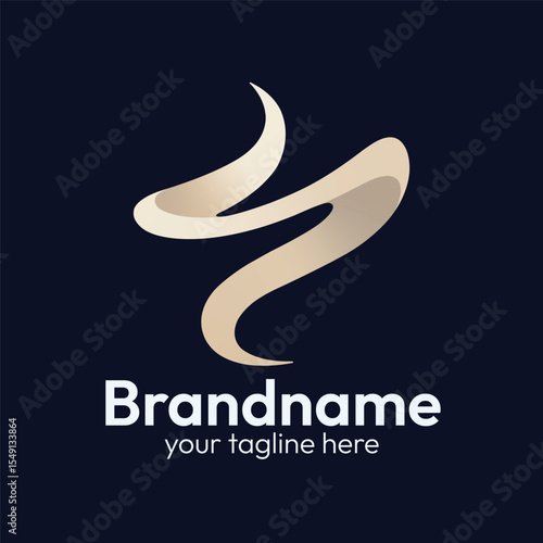 Elegant N Letter Primary Logo with Flowing Ribbon and Wavy Smoke Elements, Ideal for a brand related to aroma resulting in a Sophisticated Brand Identity