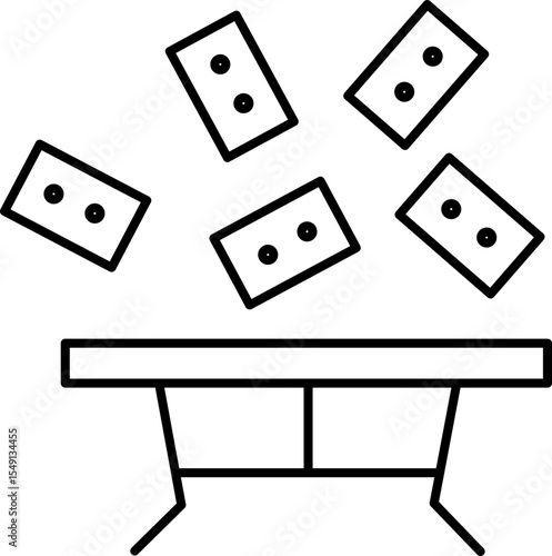 Money cash finance wealth and investment are represented by banknotes flying above table symbolizing abundance prosperity and financial success in business environment