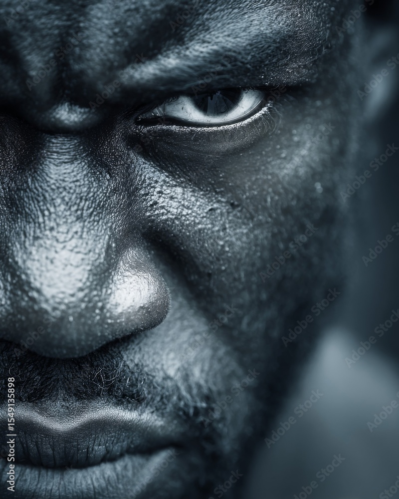 Obraz premium Close Up Portrait of an Angry Man