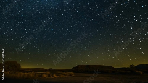 Wallpaper Mural Animation of a clear star-filled night sky over an empty desert  Torontodigital.ca