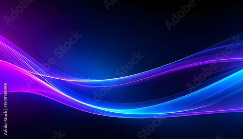 Abstract Waves of Color: A mesmerizing visual symphony of flowing, vibrant lines in shades of indigo and magenta against a dark background, conveying dynamism and artistic brilliance.