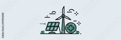 Vector icons of solar, wind, and eco-smart devices – Ideal for renewable energy education, green technology platforms, or environmental guides