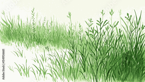 Blade Light Green Grass isolated watercolor vector illustration svg