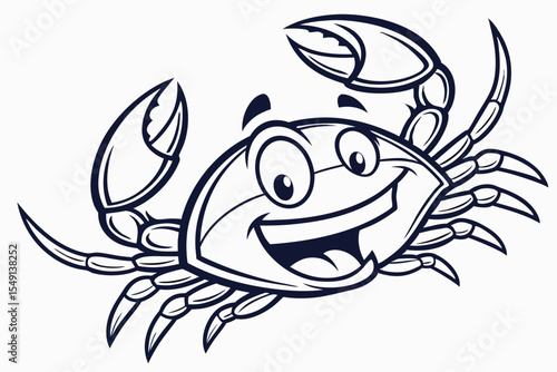 Adorable crab smiles widely while happily displaying its prominent claws to everyone watching