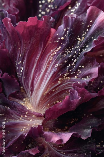 Closeup of Red Radicchio with Gold Sparkle