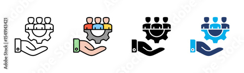 Management icon sheet multiple style collection