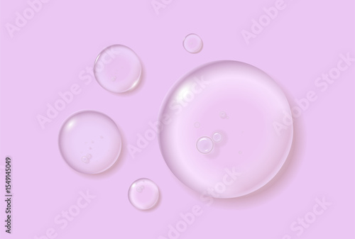 Drop water vitamin A pink and structure. Vitamin complex with Chemical formula from nature.