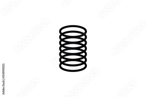 Simple Black Outline Coil Spring vertical black