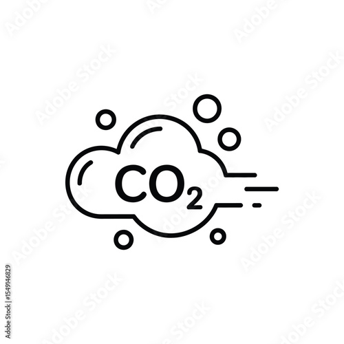 Carbon Dioxide Emission Outline Icon Line art