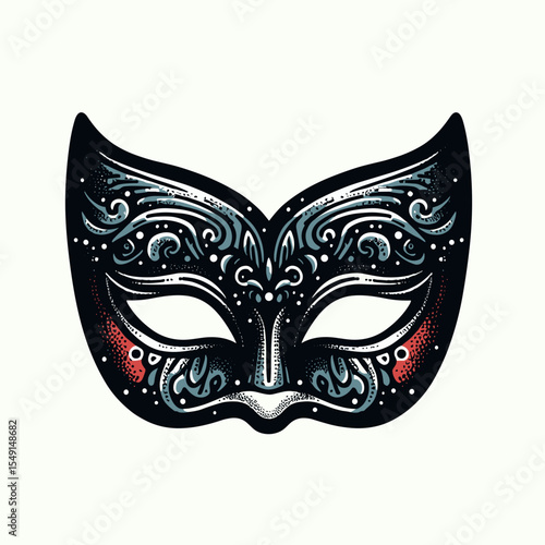 Ornate masquerade mask in dark decorative vintage style