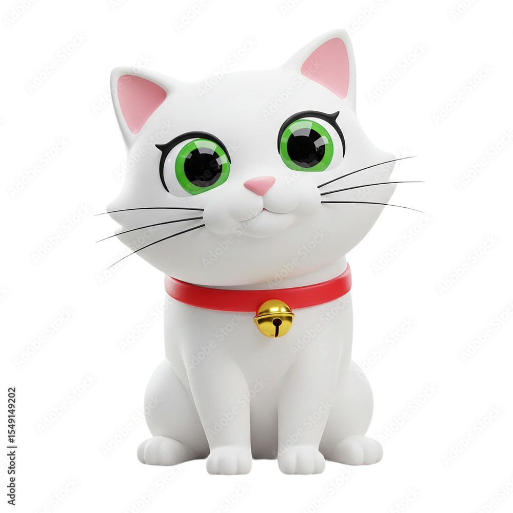 Obraz premium Cute White Kitten Toy Perfect for Kids Collectors Cat Lovers