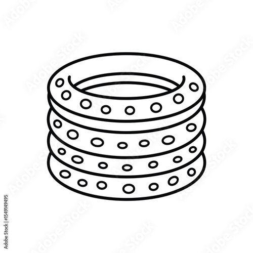 Stacked Rings with Dotted Design graphic illustration