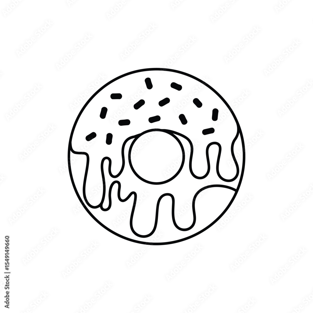 Obraz premium Delicious Donut Illustration Sprinkles and Glaze