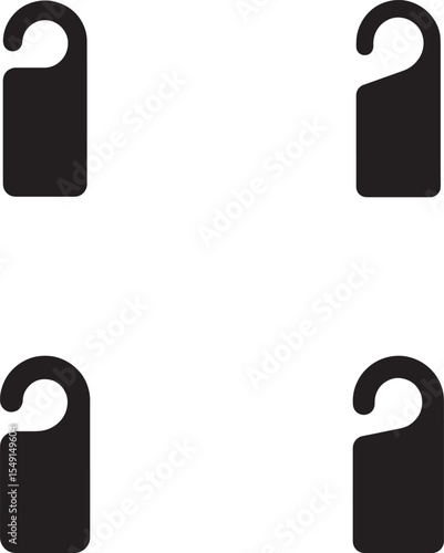 Four Simple Hotel Door Hangers Against a White Background