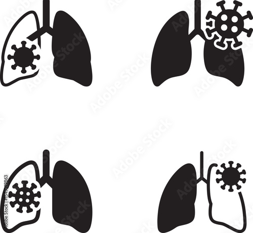 Illustration of Lungs Affected by Virus