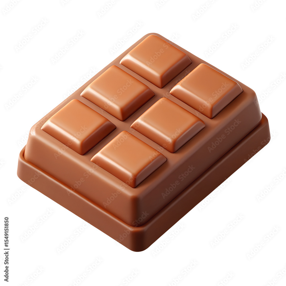 3d milk chocolate bar isolated on white render 3d milk chocolate bar isolated on white render