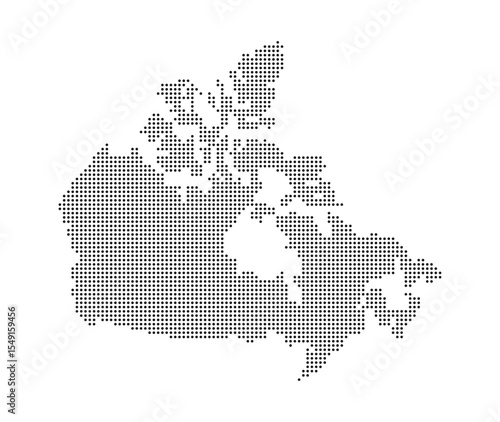 Canada Map Dots Halftone Style Vector Illustration