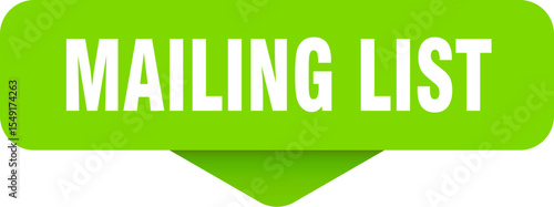 mailing list sticker. mailing list sign on transparent background