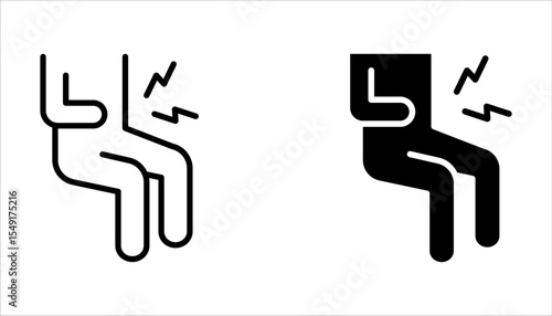 Indigestion icon set. Upset stomach. Diarrhea, bloating, nausea, abdominal pain. on white background