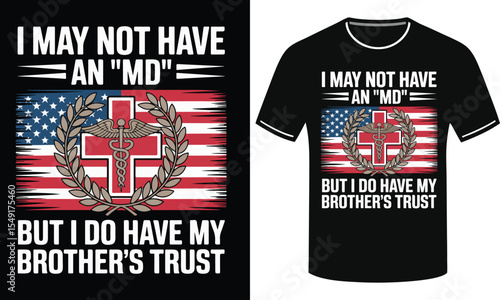 Military Medic T-Shirt Design for Black T-Shirt Lover