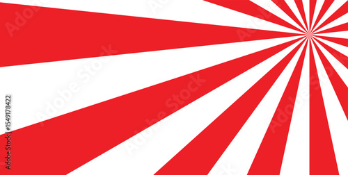 Red and White Top-Right Radial Sunburst