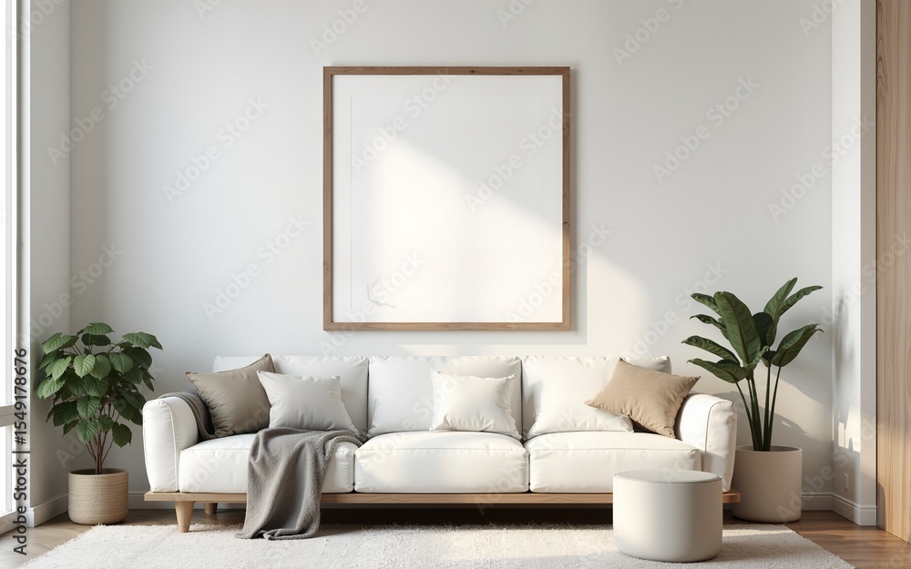Frame mockup, ISO A paper size. Living room wall poster mockup. Interior mockup with house background. Modern interior design. 3D render. High quality Frame mockup, ISO A paper size. Living room wall poster mockup. Interior mockup with house background. Modern interior design. 3D render. High quality