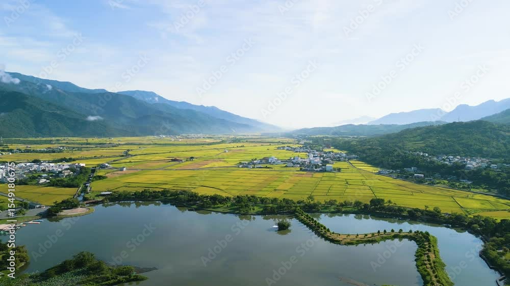 Aerial view of Dapo Pond, a lake in Chishang, Taitung, taiwan Aerial view of Dapo Pond, a lake in Chishang, Taitung, taiwan