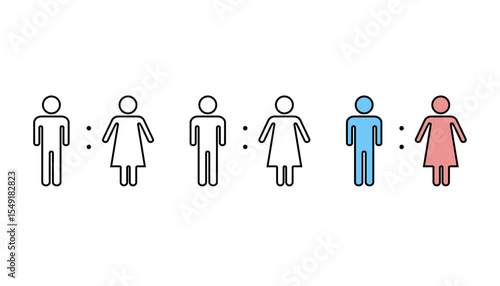 男女比をイメージしたイラスト素材