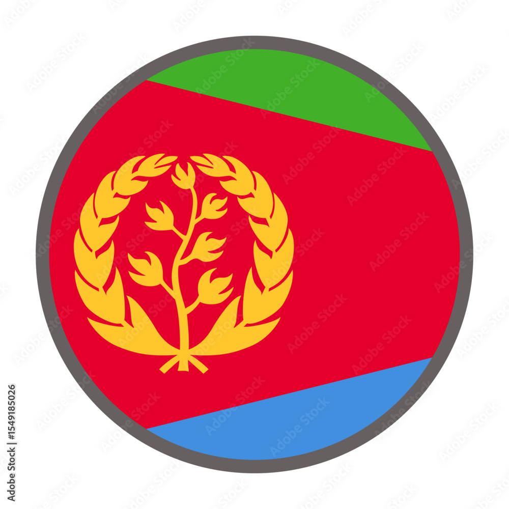 Fototapeta premium round flag of Eritrea country on white background vector Vector round flag