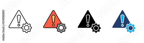 Risk icon sheet multiple style collection