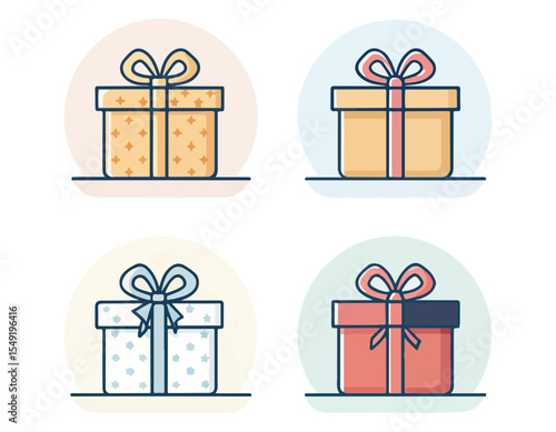 set of gift boxes vector