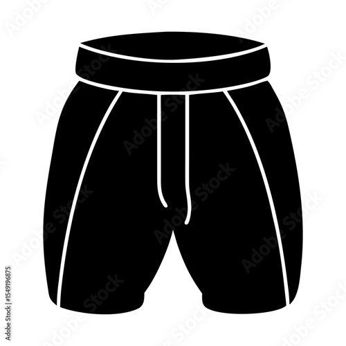 A athletic short pant full black silhouette vector illustration design