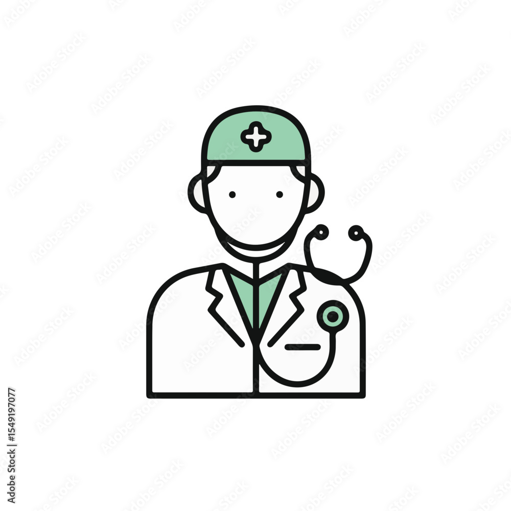 A doctor in medical uniform with a stethoscope A doctor in medical uniform with a stethoscope