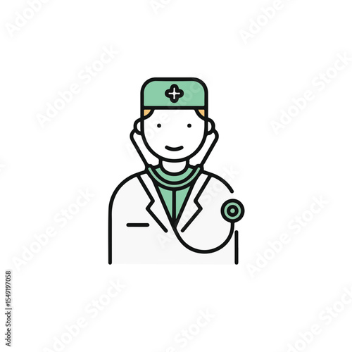 A doctor with stethoscope ready to diagnose patients