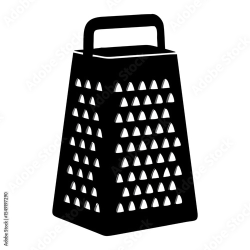A box grater full black silhouette vector illustration design