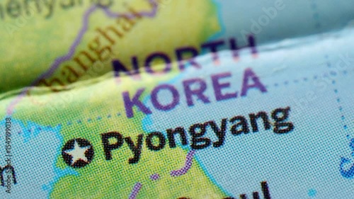 North Korea on the world map.