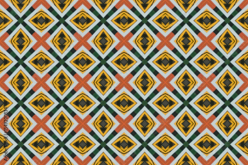 Seamless Interior Decoration Background Design Graphic Symmetric Wallpaper Cloth Texture Perspective Tile Luxury Fabric Template Textile Art Fashion Visual Geometric Digital Endless Shape Pattern.