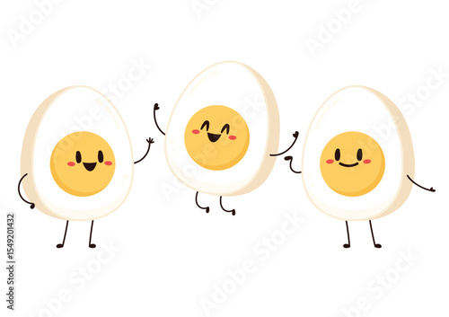 Egg character design. egg vector on white background.