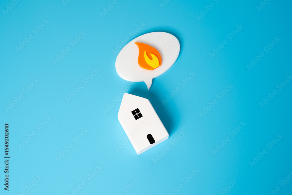 The house reports a fire. Fire alarm. Hot price. Urgency or emergency in the housing market. Rising property prices, urgent sales, fire hazards in old housing, or home insurance themes. The house reports a fire. Fire alarm. Hot price. Urgency or emergency in the housing market. Rising property prices, urgent sales, fire hazards in old housing, or home insurance themes.