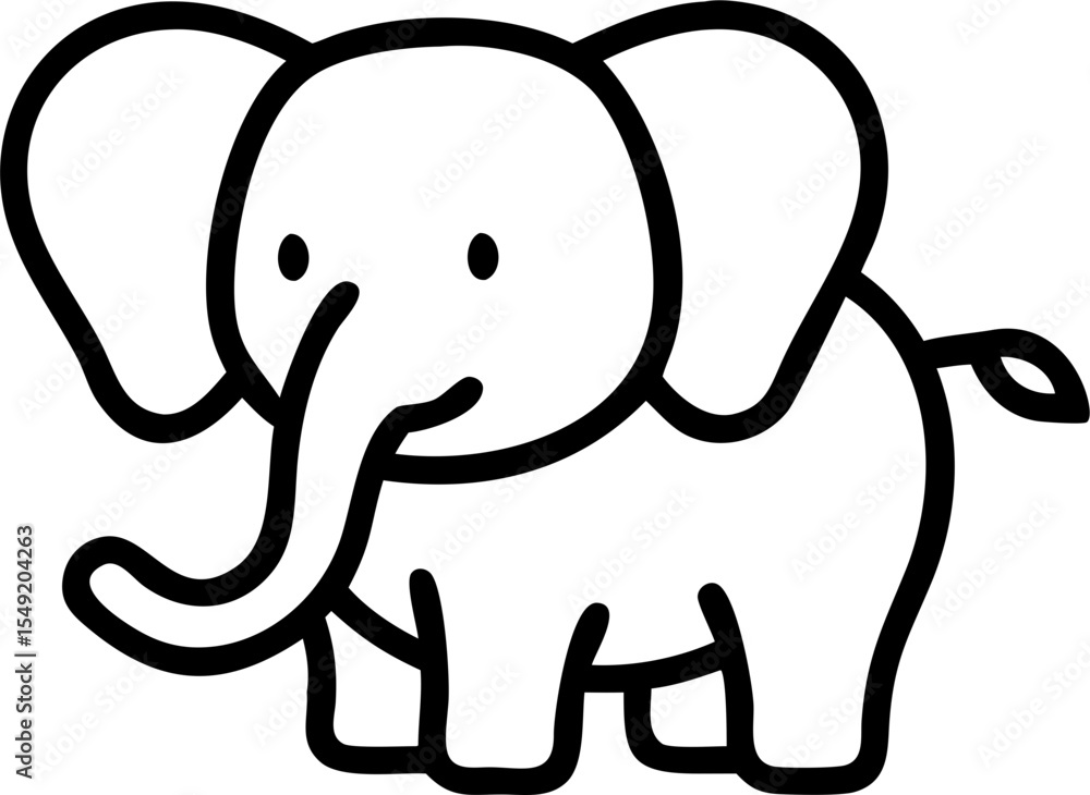 Obraz premium elephant icon lines2