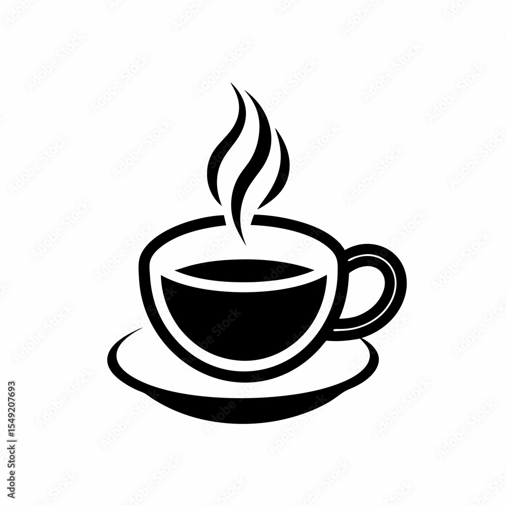 Fototapeta premium Coffee cup with steam isolated on white background