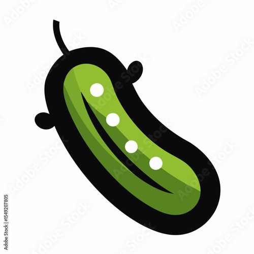 Cartoon cucumber isolated on white background