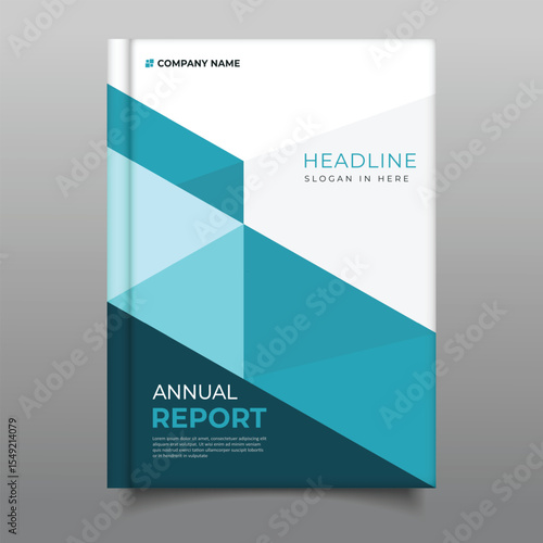 Blue Business corporate annual report cover template flyer triangle design