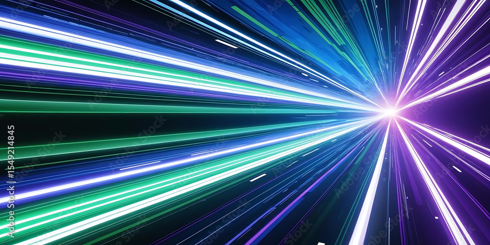 Obraz premium Colorful Abstract Motion with Blue, Green, and Purple Energy Lines